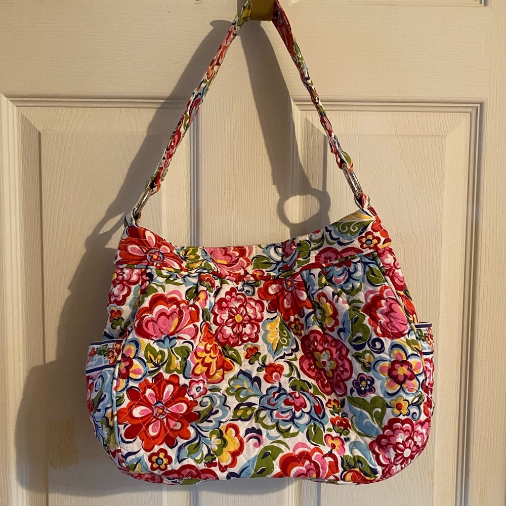 Vera Bradley Floral Shoulder Bag in Red, Pink, Green, Blue, Yellow